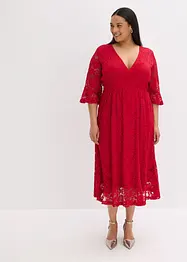 Abito in pizzo con volant, bonprix