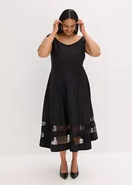 Abito con spalle scoperte, pizzo e cintura, bonprix