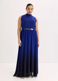 Abito di chiffon con colletto e inserto in vita, bonprix