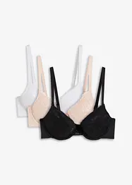 Reggiseno push-up con pizzo fine (pacco da 3), bonprix