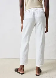 Pantaloni in puro lino con elastico in vita, bonprix