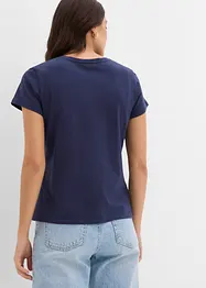 T-shirt basic con stampa (pacco da 2), bonprix