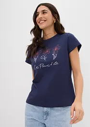 T-shirt basic con stampa (pacco da 2), bonprix