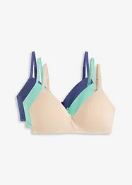 Reggiseno senza ferretto con coppe preformate e cotone biologico (pacco da 3), bonprix