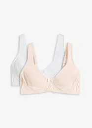 Reggiseno t-shirt non imbottito con ferretto e cotone biologico (pacco da 2), bonprix
