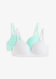 Reggiseno push-up senza ferretto con cotone (pacco da 2), bonprix
