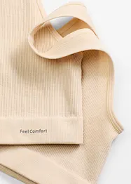 Reggiseno bustier a coste senza cuciture Feel Comfort, bonprix