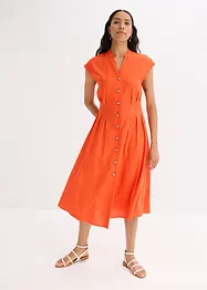 Abito midi in misto lino leggero, bonprix