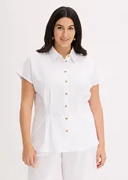 Blusa a maniche corte in misto lino fresco e leggero, bonprix