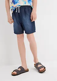 Pantaloncini di jeans con cinta elastica in cotone biologico, regular fit, bonprix
