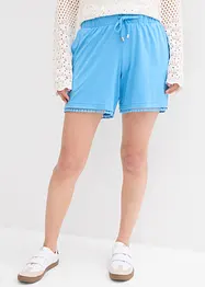 Shorts in jersey con cinta comoda e pizzo in misto viscosa, bonprix
