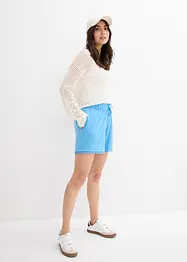 Shorts in jersey con cinta comoda e pizzo in misto viscosa, bonprix