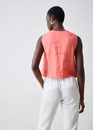 Top in puro lino con effetto a portafoglio, bonprix