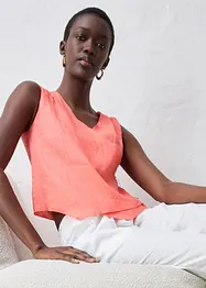 Top in puro lino con effetto a portafoglio, bonprix