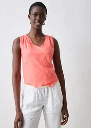 Top in puro lino con effetto a portafoglio, bonprix