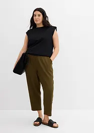 Pantaloni larghi in jersey operato, bonprix