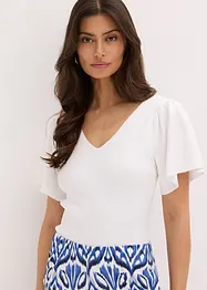 Maglia a costine con maniche corte ad aletta, bonprix