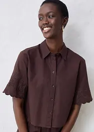 Camicia cropped in misto lino, bonprix