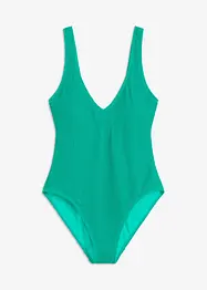 Costume intero a trama operata con scollatura profonda, bonprix