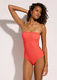 Costume intero a trama operata con spalline trasparenti, bonprix