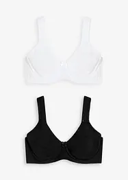 Reggiseno minimizer senza ferretto con  cotone biologico (pacco da 2), bonprix