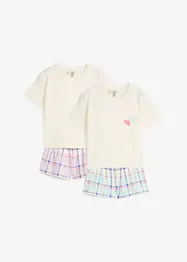 Pigiama estivo in puro cotone biologico (set 4 pezzi), bonprix