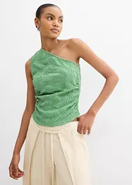 Top monospalla con effetto strutturato, bonprix