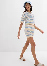 Shorts di maglia in misto cotone e lino fresco e leggero, bonprix