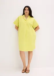Abito largo in cotone con piega, bonprix