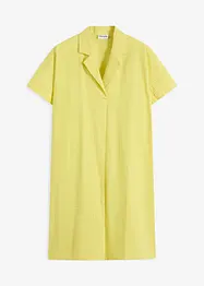 Abito largo in cotone con piega, bonprix