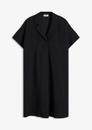 Abito largo in cotone con piega, bonprix
