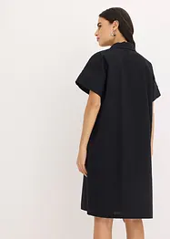 Abito largo in cotone con piega, bonprix