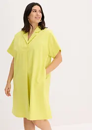 Abito largo in cotone con piega, bonprix