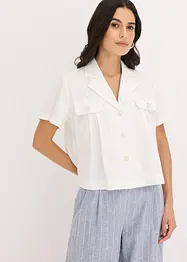 Blusa cropped a maniche corte in popeline di cotone, bonprix