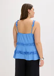 Top con spalline sottili e ruches, bonprix