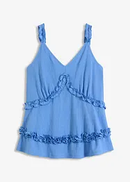 Top con spalline sottili e ruches, bonprix