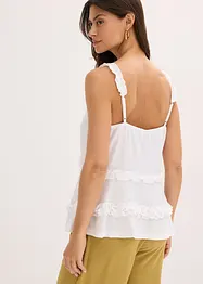 Top con spalline sottili e ruches, bonprix