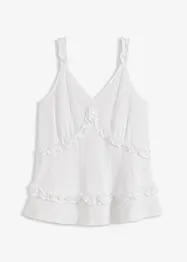Top con spalline sottili e ruches, bonprix