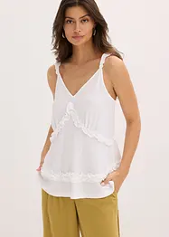 Top con spalline sottili e ruches, bonprix