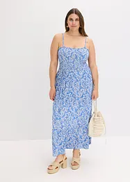 Abito con spalline e corpino lavorato a punto smock, bonprix