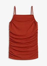 Top con spalline sottili e arricciature, bonprix