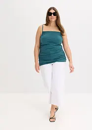 Top con spalline sottili e arricciature, bonprix