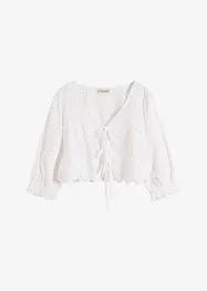 Blusa con ricamo traforato e maniche a sbuffo, bonprix
