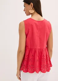 Top con spacco e ricami traforati, bonprix