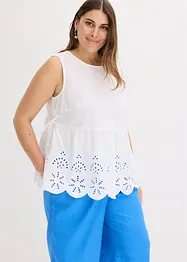 Top con spacco e ricami traforati, bonprix
