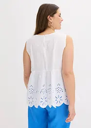 Top con spacco e ricami traforati, bonprix