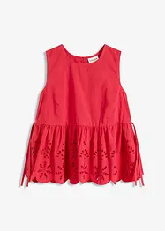 Top con spacco e ricami traforati, bonprix