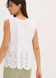 Top con spacco e ricami traforati, bonprix
