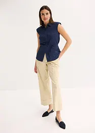 Blusa in satin con laccetti da annodare, bonprix