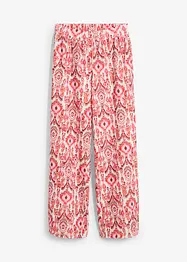 Pantaloni con elastico in vita in crêpe operato, bonprix